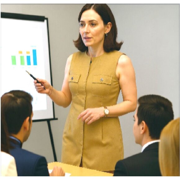 Laundry By Shelli Segal Sleeveless Silk Linen Dress With Button Pockets Size  10 - Picture 1 of 11